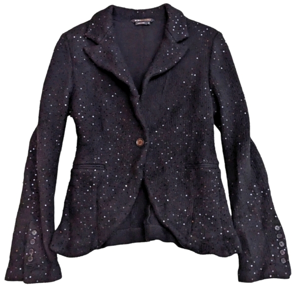 BCBGMaxAzria Jackets & Blazers - BCBG sequin wool blazer jacket one button side pockets